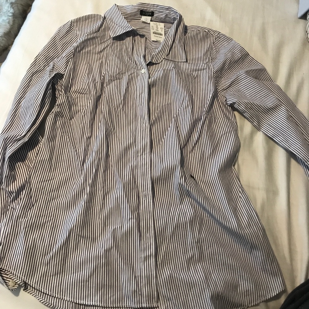 Jcrew factory button up. White and purple stripes